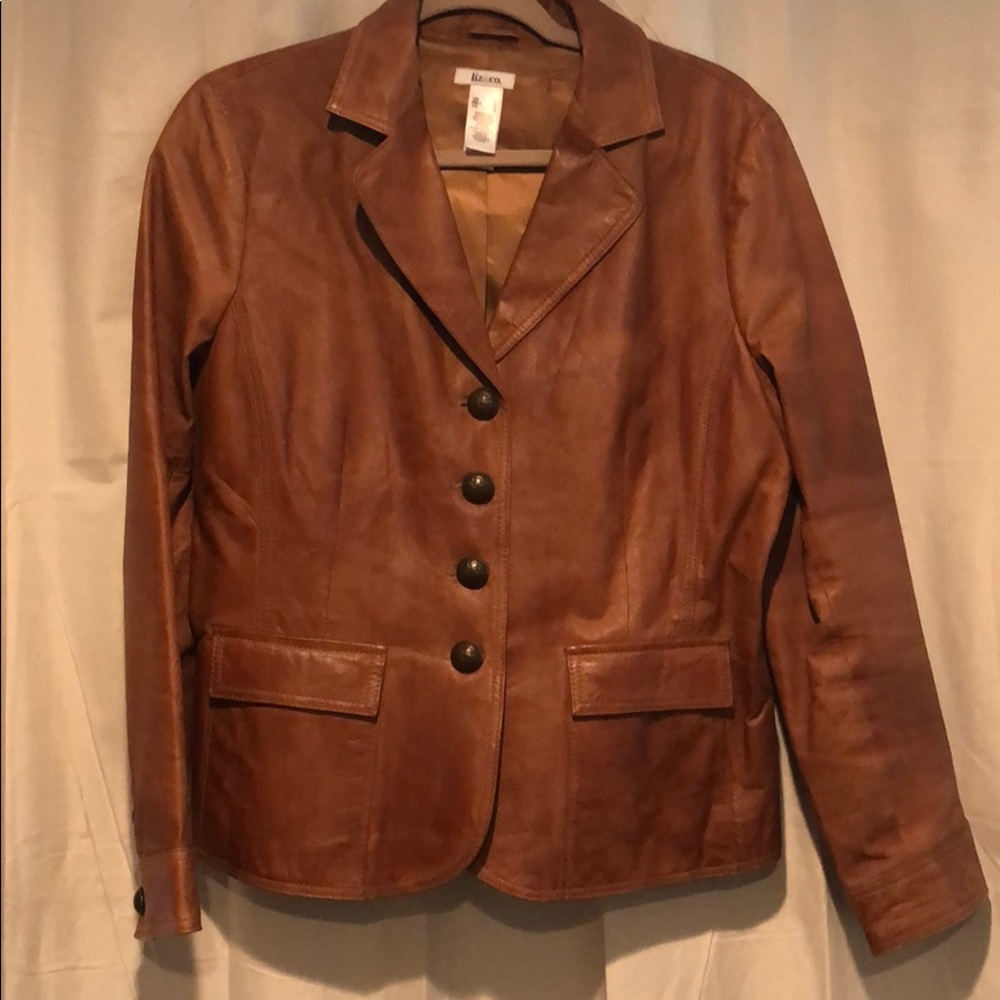 Brown leather jacket with great details